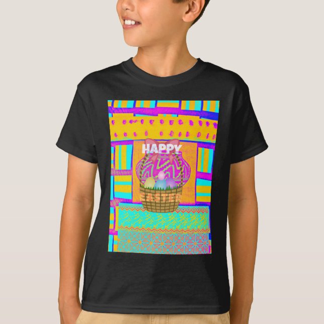 West African Inspired Easter Basket & Eggs Art  T-Shirt (Front)