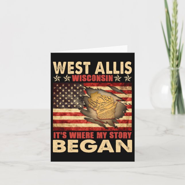 West Allis Wisconsin Usa Flag 4th Of July  Card (Front)