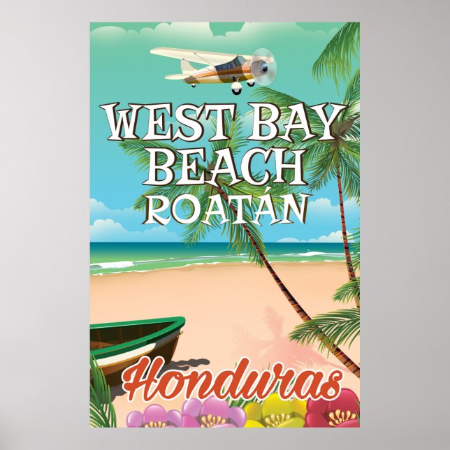 West Bay Beach, Roatán Honduras affiche de voyage (Devant)