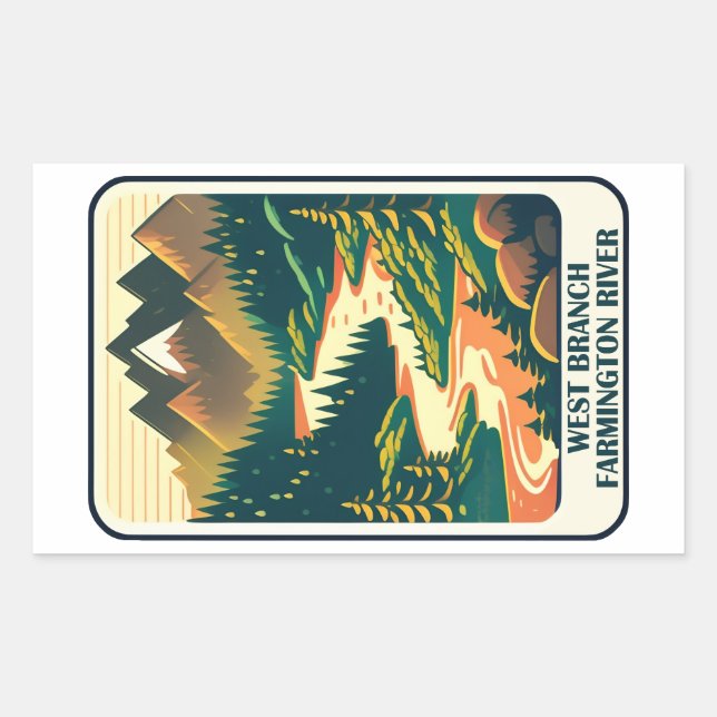 West Branch Farmington River Connecticut Colours Sticker (Front)