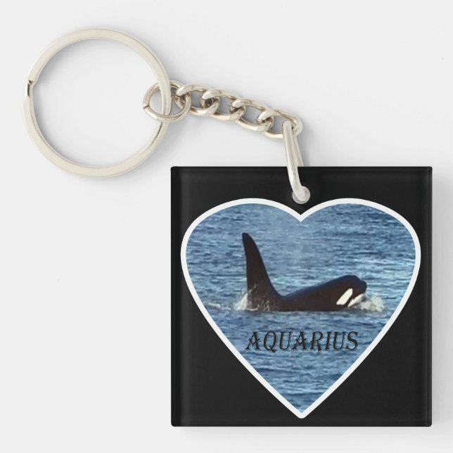 West Coast Killer Whale "Aquarius" Orca  Keychain (Front)