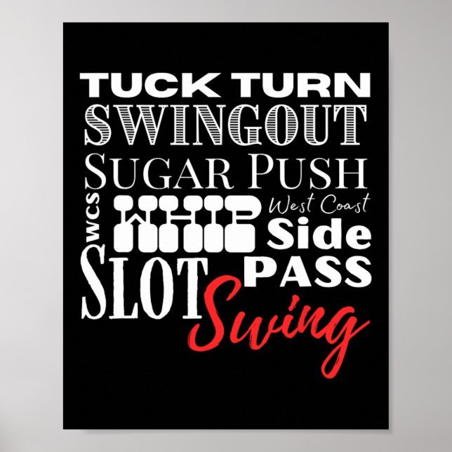 West Coast Swing Dance Wcs Dancing Terms Dancer Ba Poster (Front)