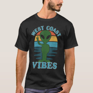 WEST COAST VIBES Alien Retro Sunset T-Shirt