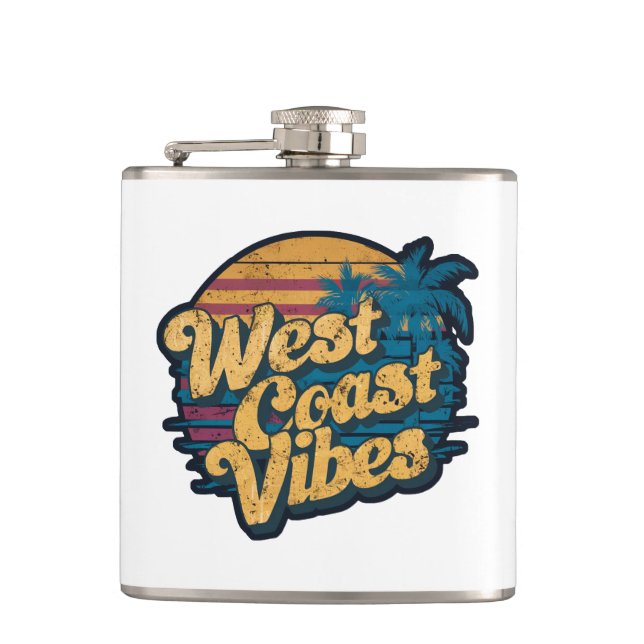 West Coast Vibes Hip Flask (Front)