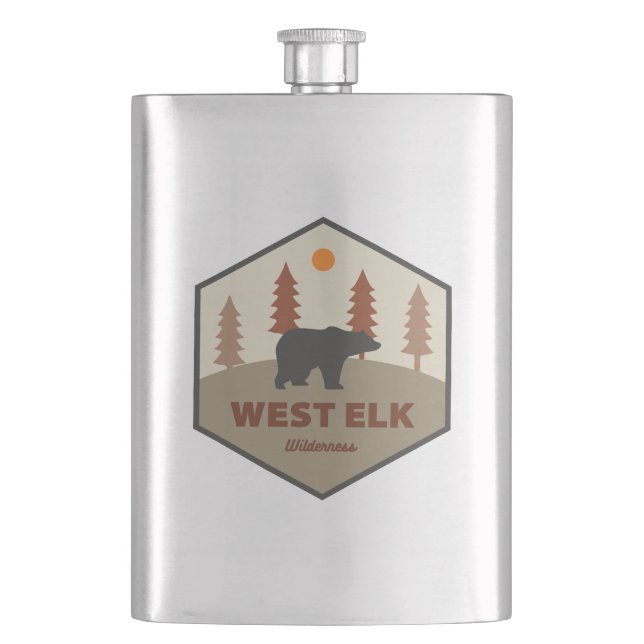 West Elk Wilderness Colorado Bear Hip Flask (Front)