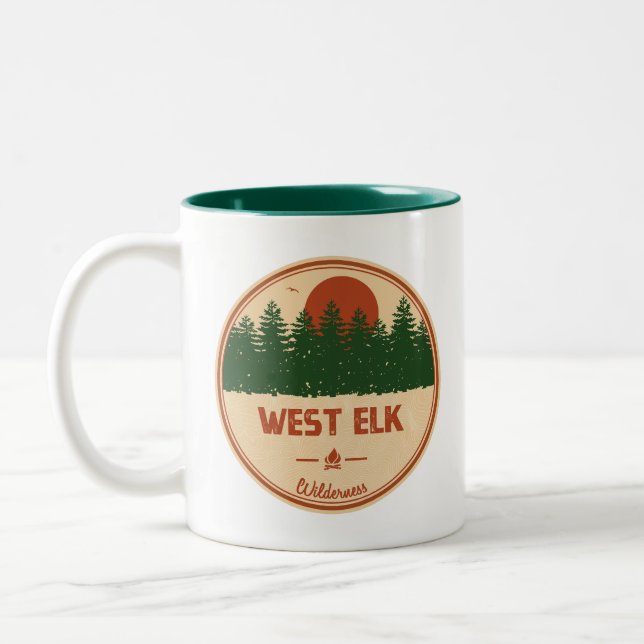 West Elk Wilderness Colorado Two-Tone Coffee Mug (Left)