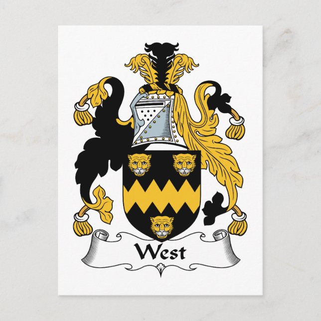 West Family Crest Postcard (Front)