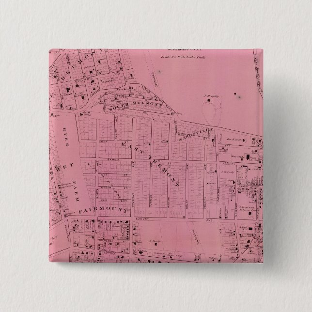 West Farms 2 Inch Square Button (Front)