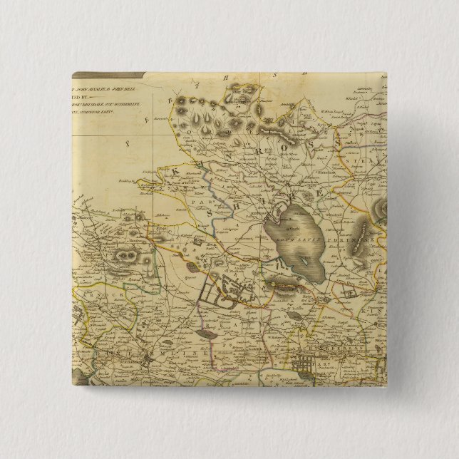 West Fife 2 Inch Square Button (Front)