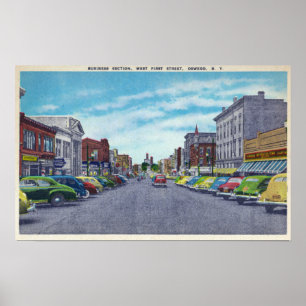 West First Street Business Section Scene Poster