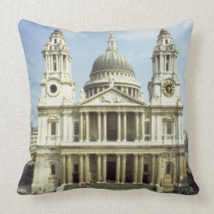 West front of St. Paul's Cathedral, designed by Si Throw Pillow
