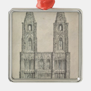 West Front of Strasbourg Cathedral Metal Ornament
