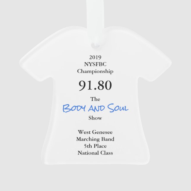 West Genesee Marching Band 2019 T-Shirt Ornament (dos)