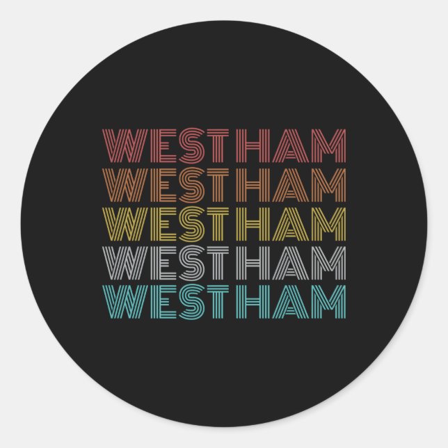 West Ham Classic Round Sticker (Front)