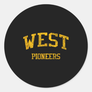 West High School Hs Wichita Ks Vintage Srts  Classic Round Sticker