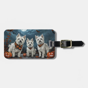 West Highland Halloween Spooky Luggage Tag