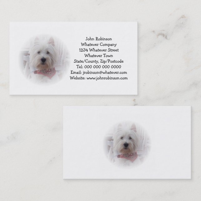West Highland Terrier Business Card (Front/Back)
