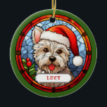 West Highland Terrier Ceramic Circle Ornament<br><div class="desc">This image is copyrighted by Lee ArtHaus</div>