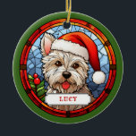 West Highland Terrier Ceramic Circle Ornament<br><div class="desc">This image is copyrighted by Lee ArtHaus</div>