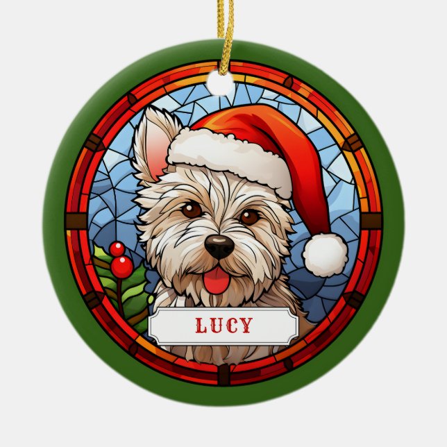 West Highland Terrier Ceramic Circle Ornement (Devant)