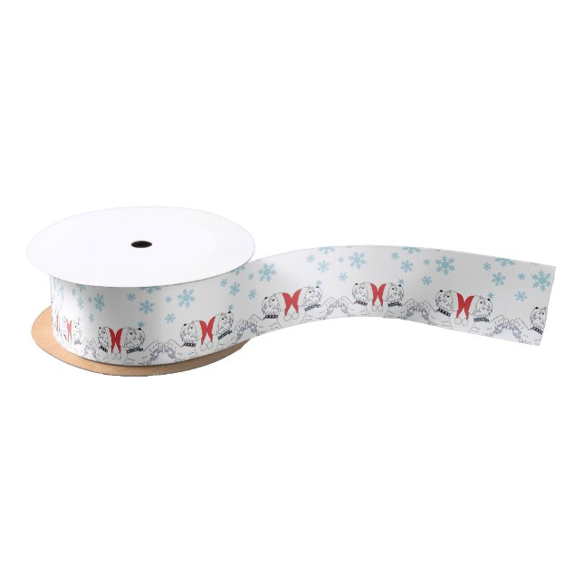 West Highland Terrier Christmas Wrapping Satin Ribbon (Spool)