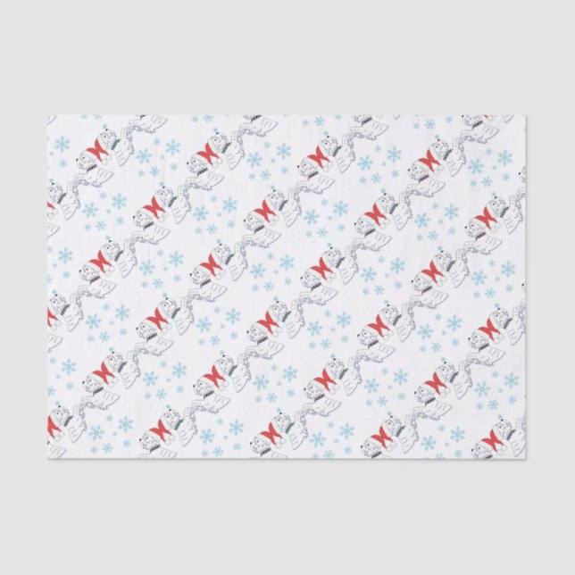 West Highland Terrier Christmas Wrapping Tissue Paper (Front)