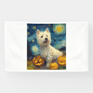 West Highland Terrier Cute Dog Halloween Jack O La Banner