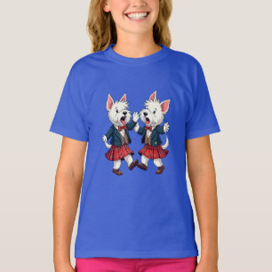 West Highland Terrier Dancing Scottish Ceilidh  T-Shirt