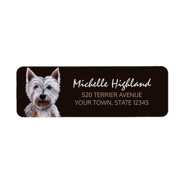 West Highland Terrier Dog Pastel Illustration (Front)