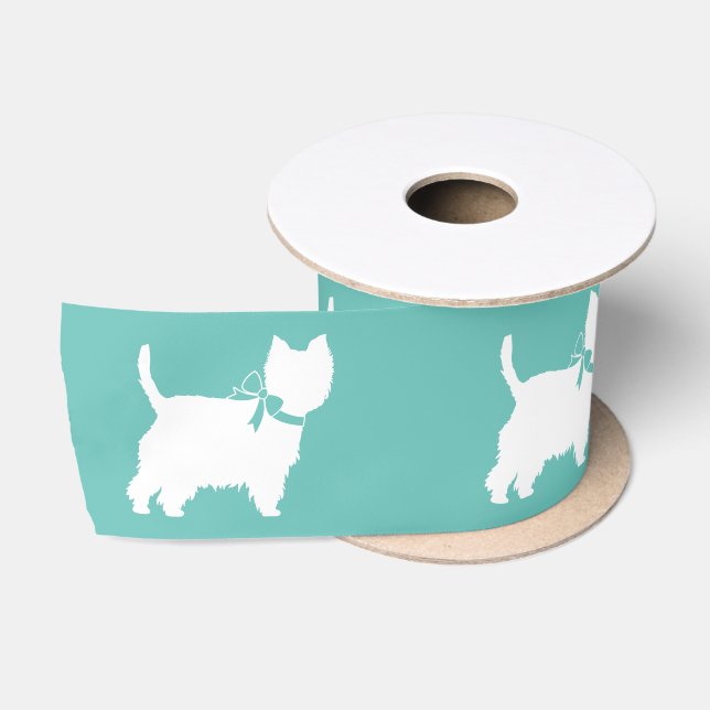 West Highland Terrier Dog Puppy Westie Satin Ribbon (Spool)