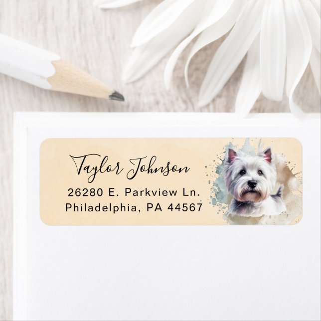 West Highland Terrier Dog Return Address (Insitu)