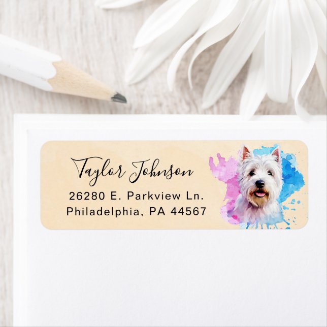 West Highland Terrier Dog Return Address (Insitu)