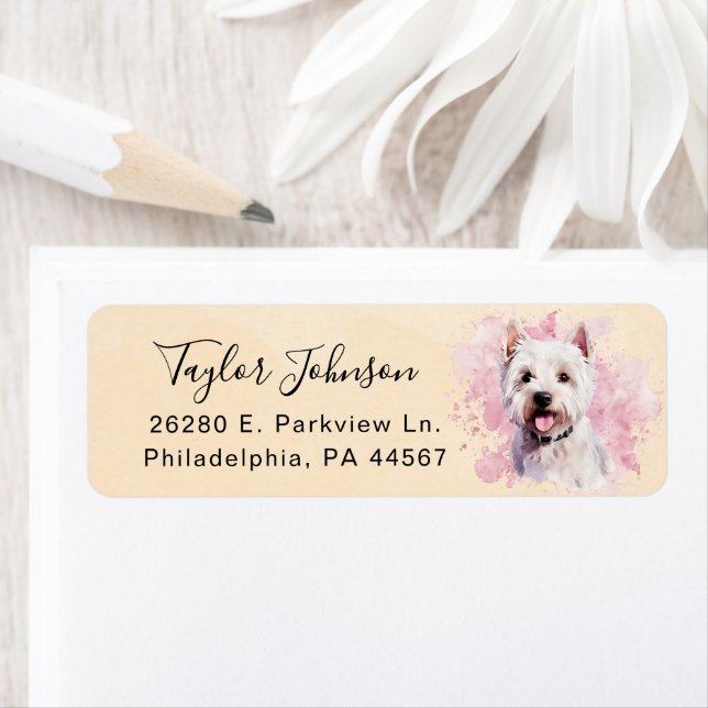 West Highland Terrier Dog Return Address (Insitu)