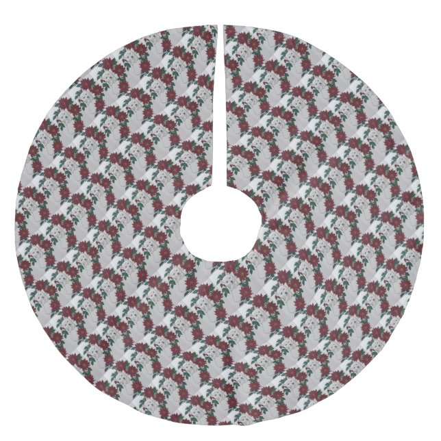 West Highland Terrier Holiday Delivery Brushed Polyester Tree Skirt (Front)