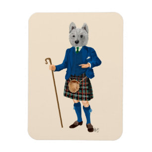 West Highland Terrier in Kilt 2 Magnet
