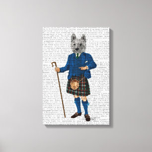 West Highland Terrier in Kilt Canvas Print