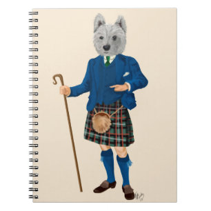West Highland Terrier in Kilt Notebook