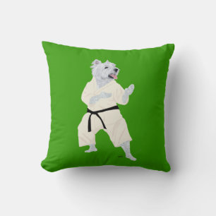 West Highland Terrier KARATE ! Throw Pillow