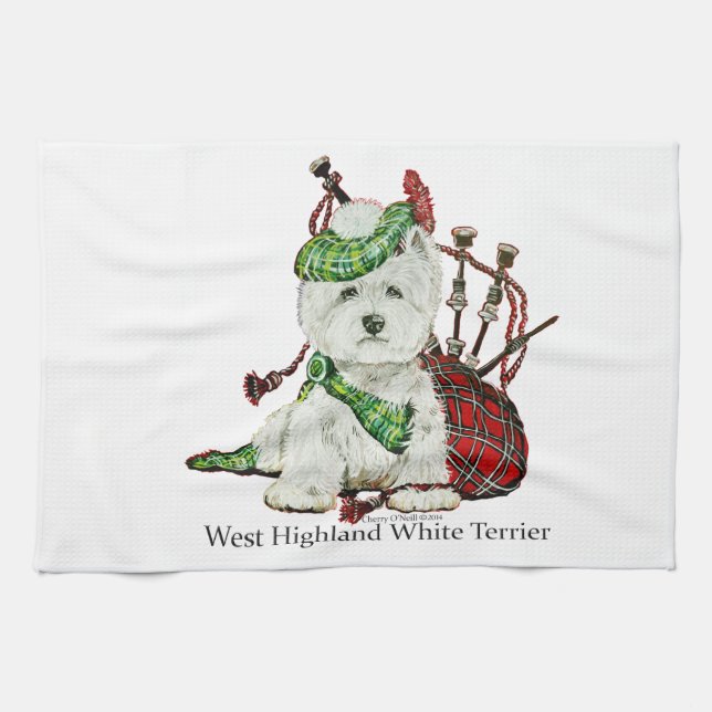 West Highland Terrier Kitchen Towel (Horizontal)