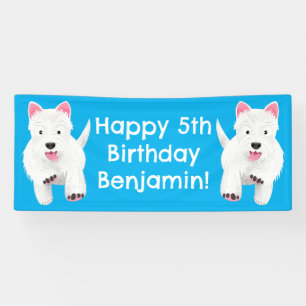 West highland terrier personalized birthday banner