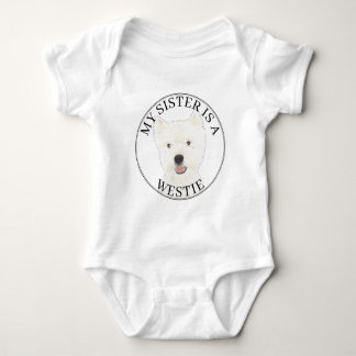 West Highland Terrier Westie Big Sister Baby Bodysuit