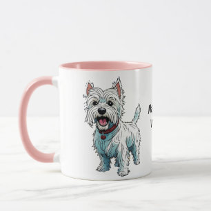 West Highland Terrier, Westie. Editable  Mug