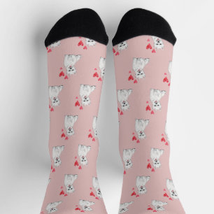 West Highland Terrier White Fur Westie Socks