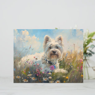 West Highland Terrier Wildflowers Scrapbook Paper