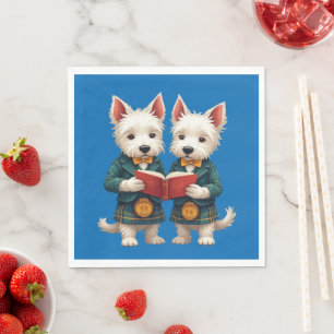 West Highland Terriers Burns Supper Reading Poetry Napkin