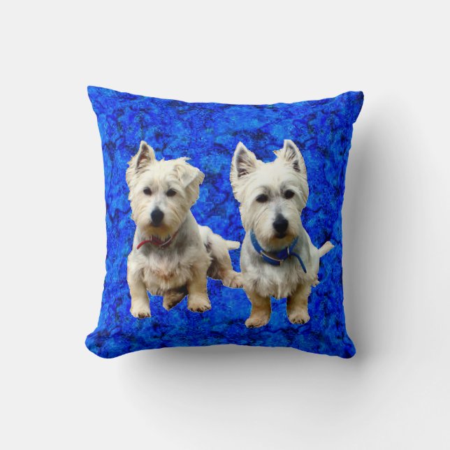 West Highland Terriers Throw Pillow. Pillow (Front)