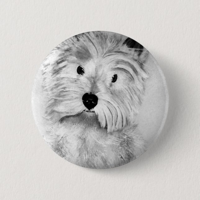 West Highland White Terrier 2 Inch Round Button (Front)