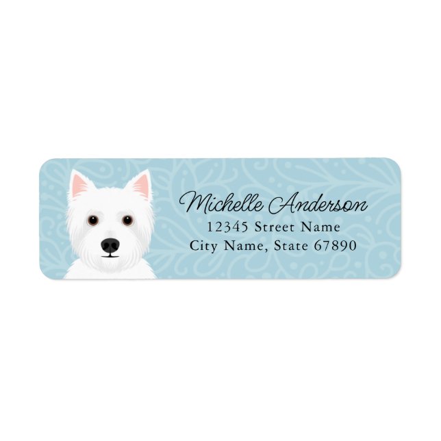 West Highland White Terrier Adresse de retour Étiq (Devant)