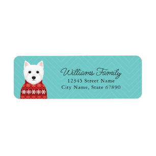 West Highland White Terrier Adresse de retour Étiq