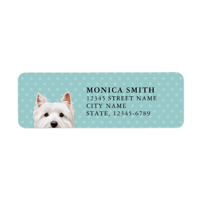 West Highland White Terrier Adresse de retour Étiq (Devant)